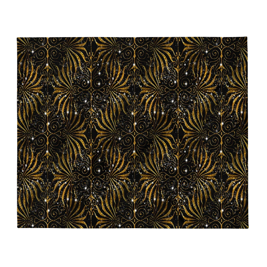 Black and Gold Victorian Sparkle Throw Blanket product image (13)