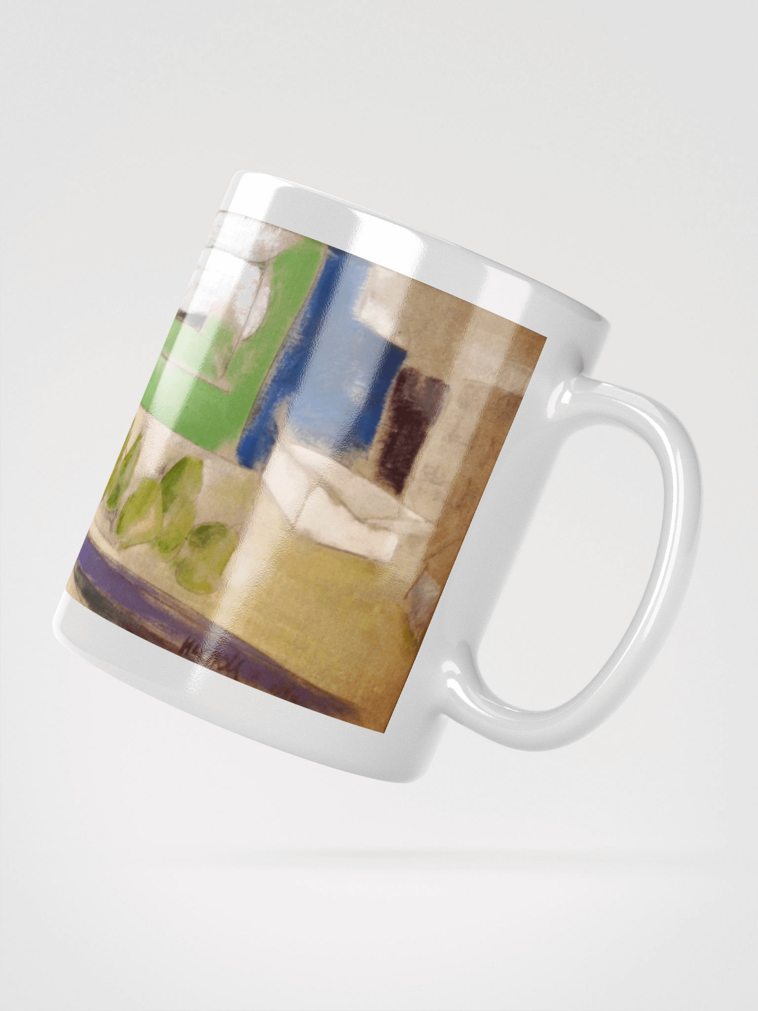 Twelve Pears on a Studio Bench (1986) on White Glossy Mug product image (2)