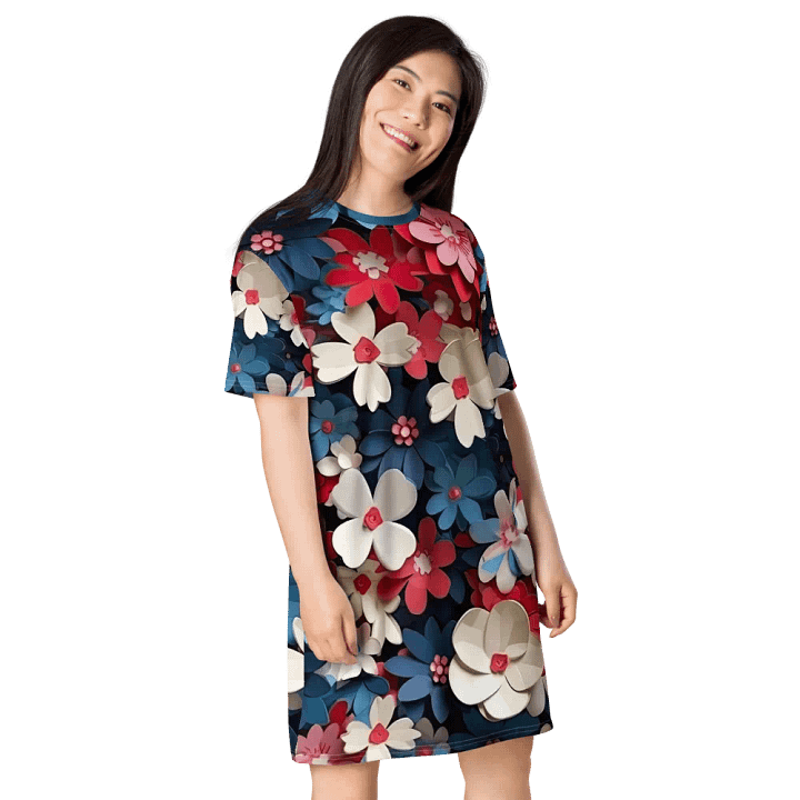 3D-Ditsy-Flowers-Seamless-Patterns T-shirt Dress - V11 product image (1)