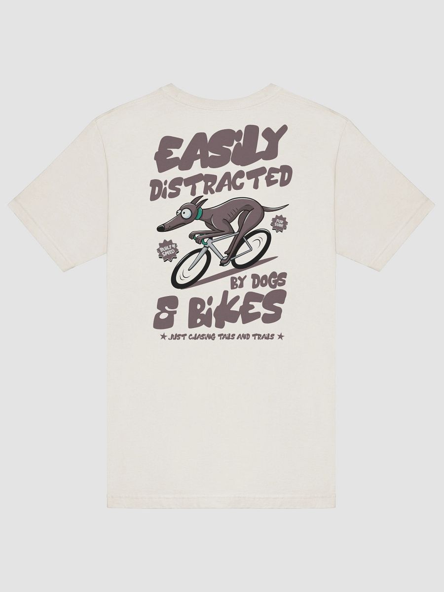 Easily Distracted by Dogs & Bikes Funny Cycling T-Shirt – Greyhound Dog Rider Tee for Bike Lovers - Plain product image (42)