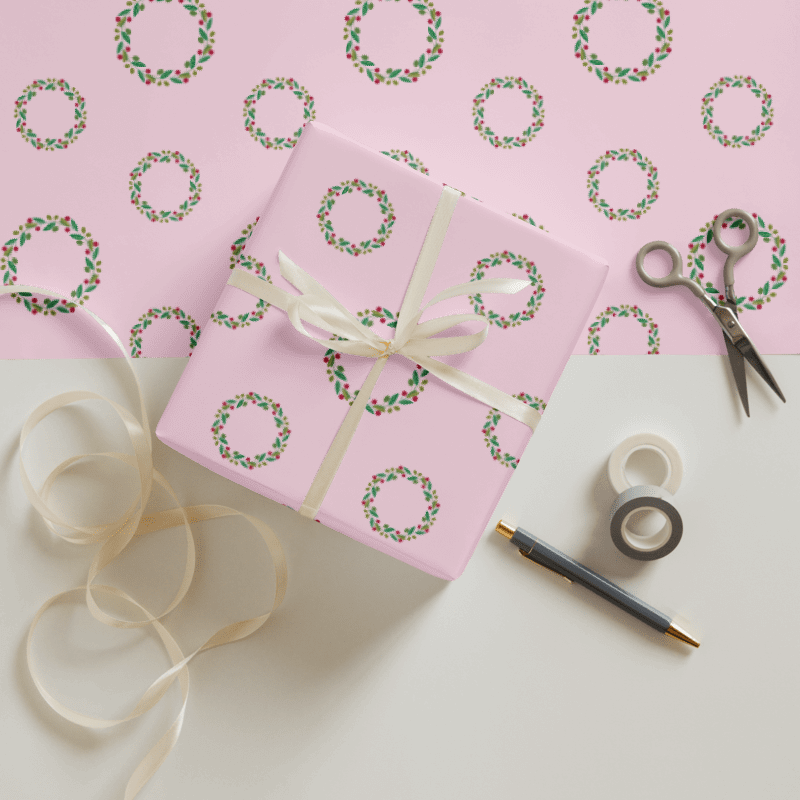 Berry Wreath Delight Wrapping Paper Set product image (1)