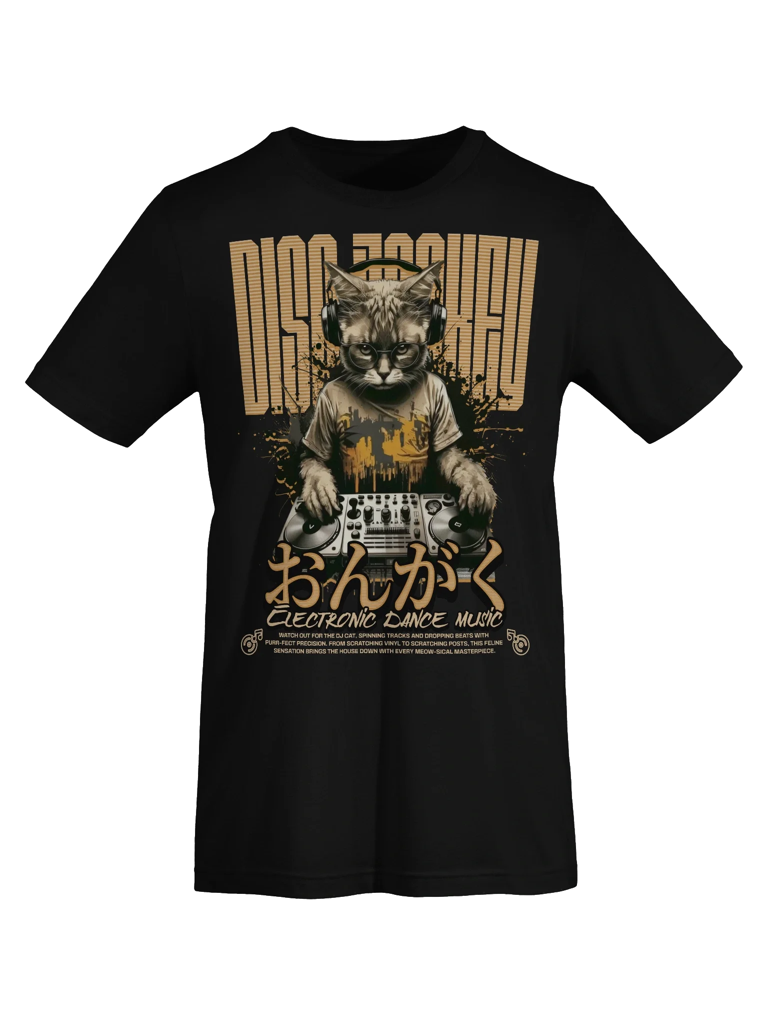 DJ Cat Cute Kitty T-Shirt Disc Jockey Music EDM Love product image (55)