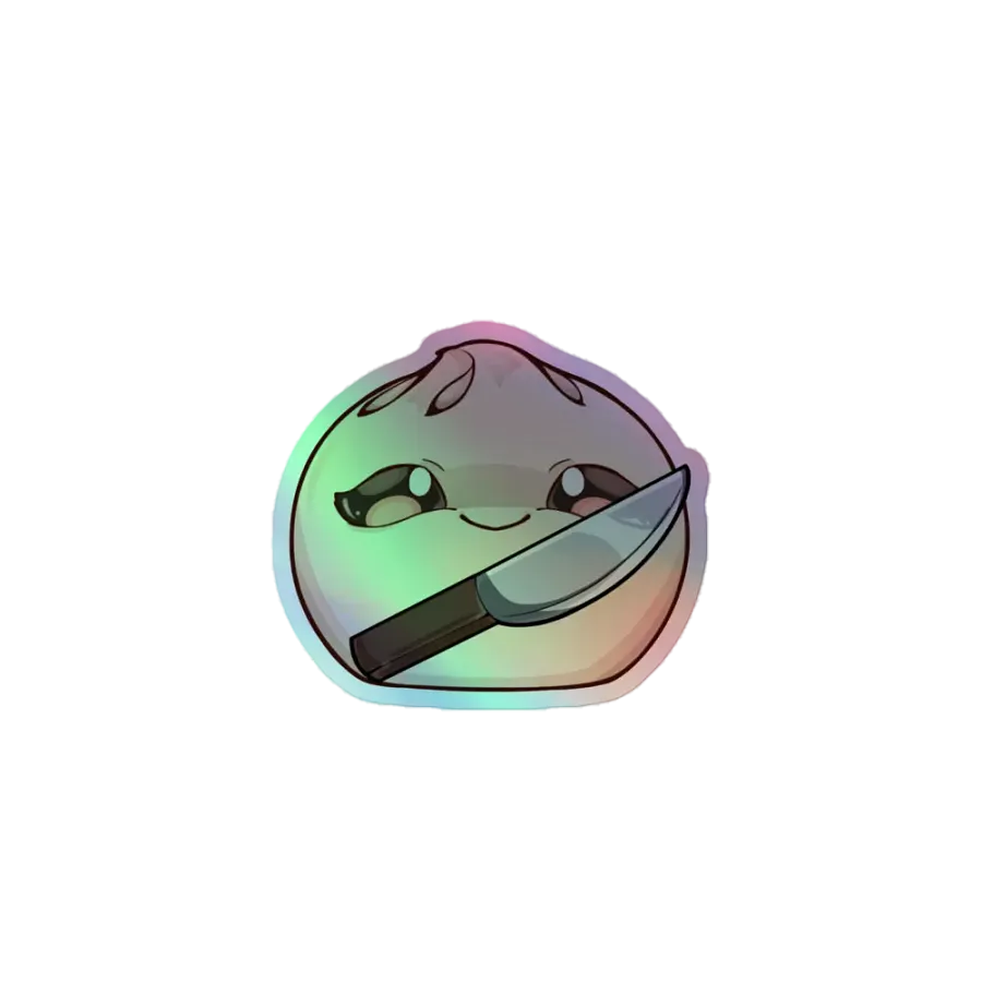 Knife Bun Holographic Sticker product image (1)