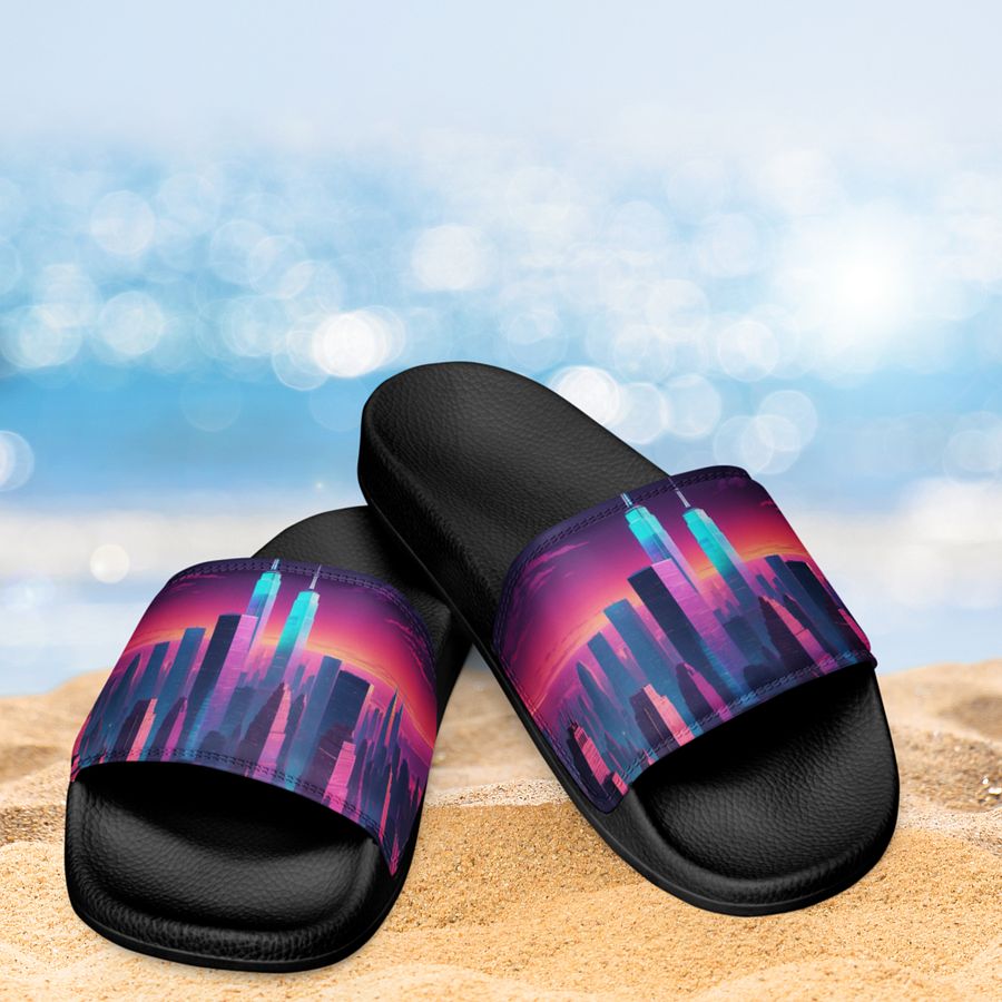 Vaporwave New York City All Over Print Women's Slides product image (3)