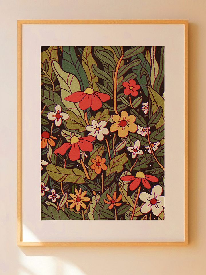 Retro Flowers Print product image (1)