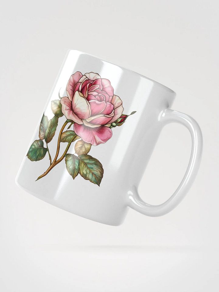Stained Glass Rose White Glossy Mug product image (5)