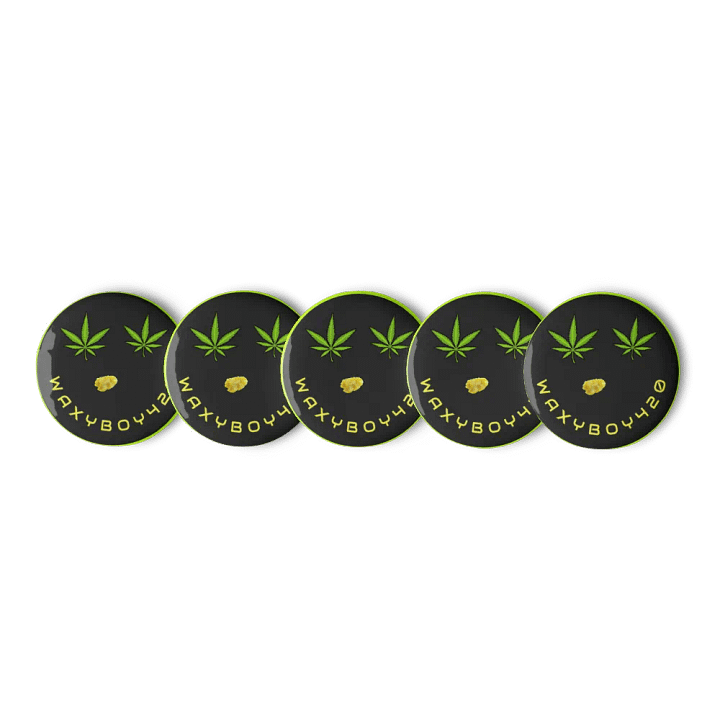 Waxyboy420 Logo Buttons (5 pack) (2.25" in) product image (2)