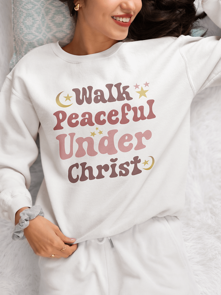 Walk Peaceful Under Christ Gildan Sweater product image (1)