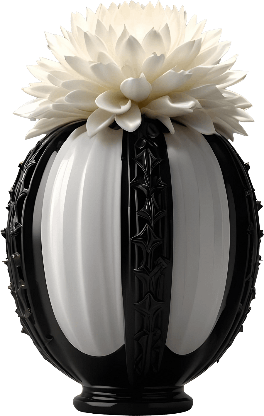 Monochrome Elegance Vase – Black & White Signature, PNG product image (1)