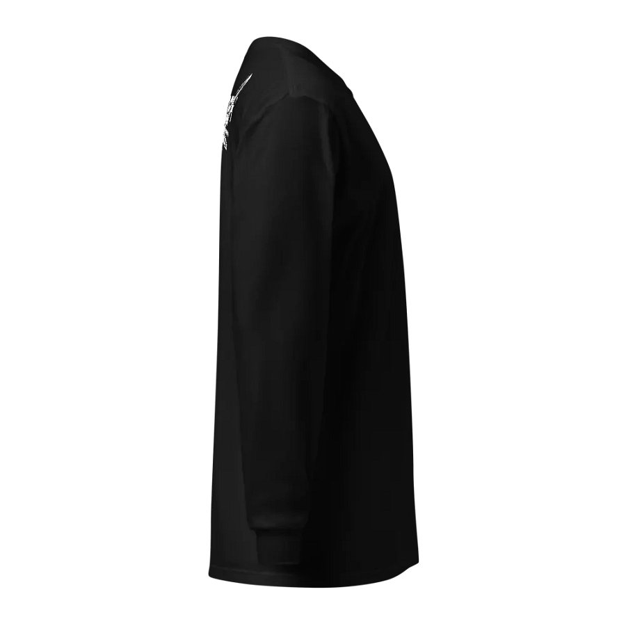 Unisex Garment-Dyed Heavyweight Long Sleeve Shirt - White HApex Gear Black Logo product image (8)