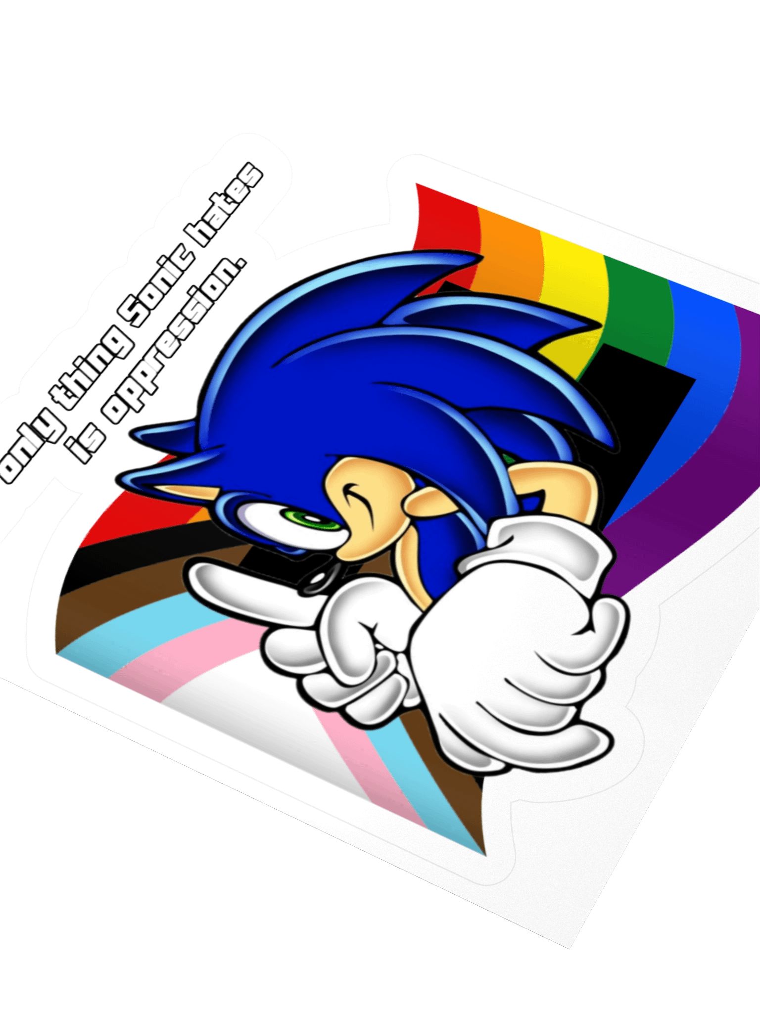 sonic hates oppression | sticker product image (6)