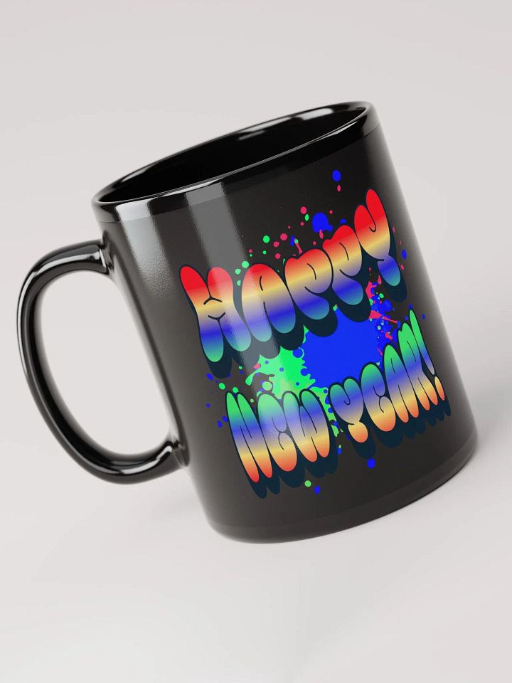 Happy New Years - Colorful Graffiti Design Black Mug product image (1)