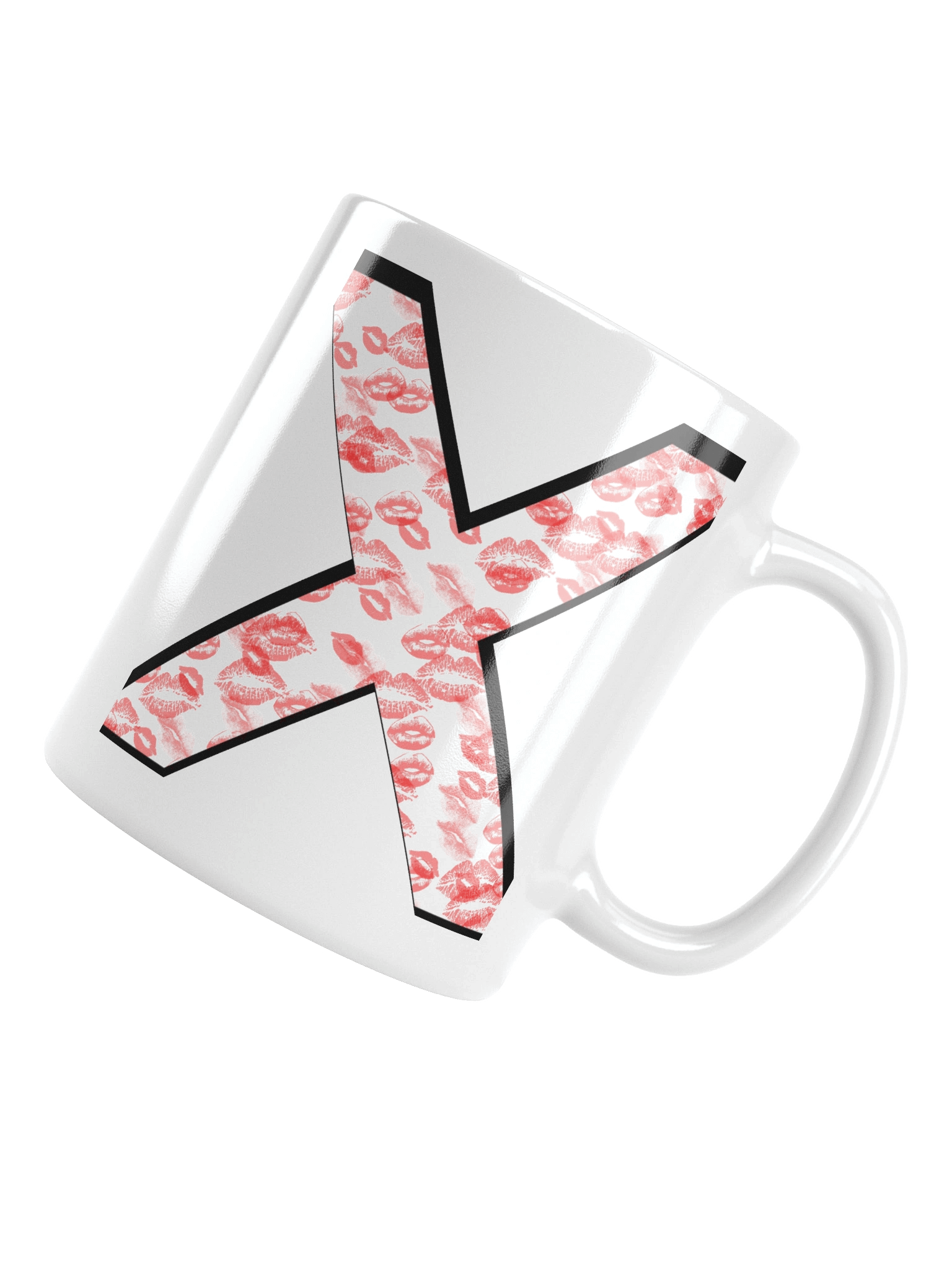 White X Red Lipstick Kisses | Glossy White Mug product image (12)