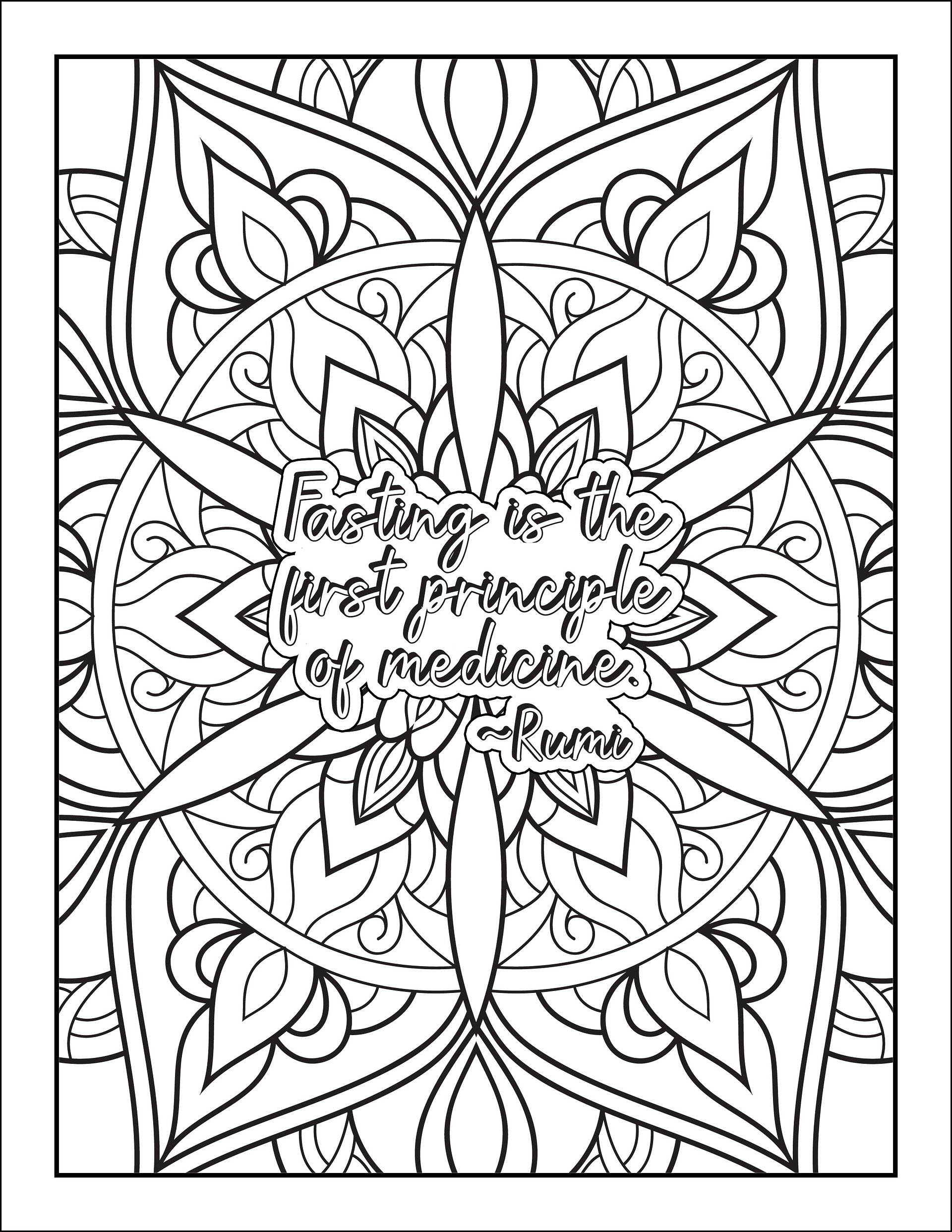 Color Your Way To A Healthier You Fasting Quotes Coloring Book | Mandala Coloring Book | Water Fasting Coloring Book | Health & Wellness product image (3)