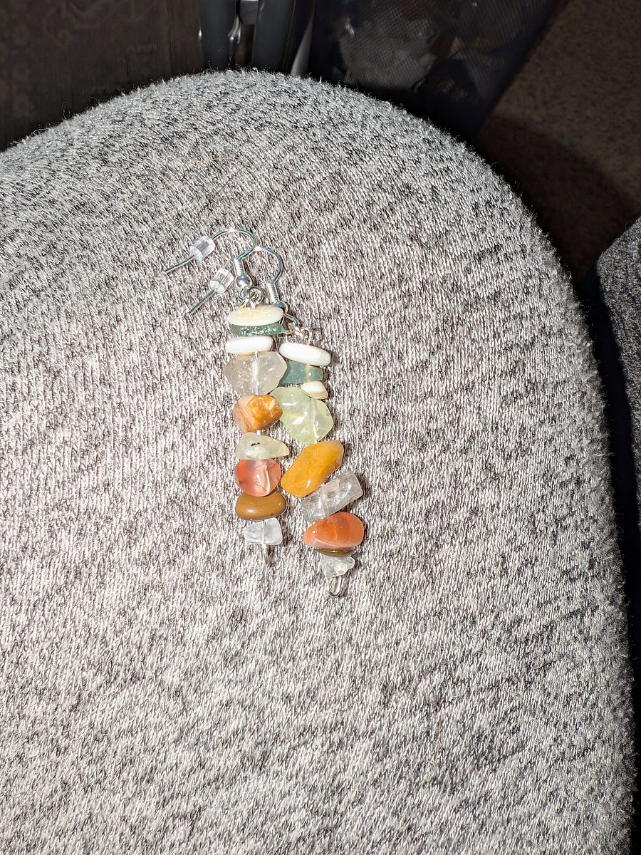 Handmade Crystal Earrings! (MOSS AGATE ) product image (1)