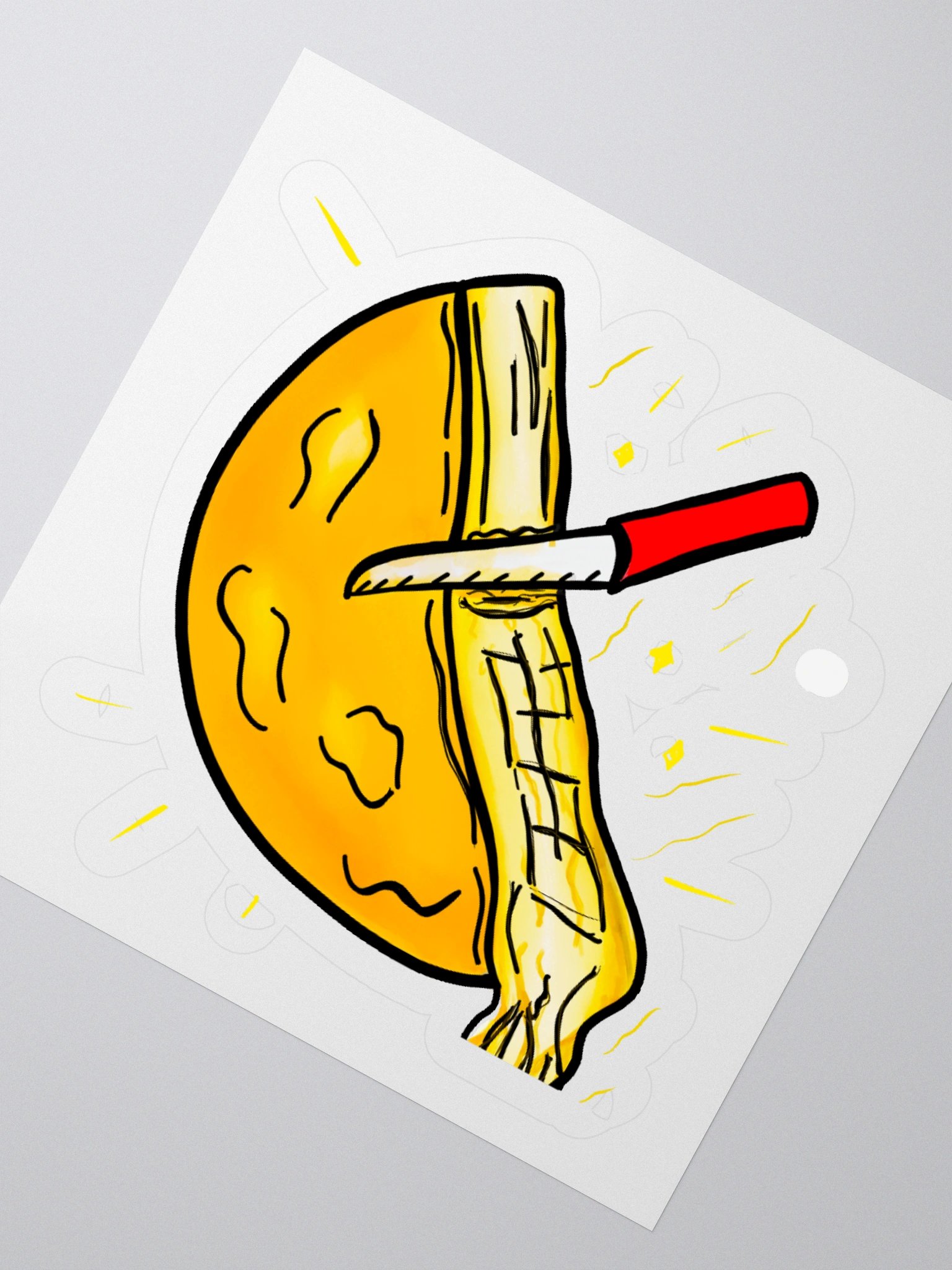 Raclette Cheese Vinyl Stickers (3" x 3") product image (2)