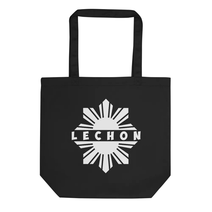 LECHON TOTE: VERSATILE USE, ORGANIC BLACK TOTE BAG, FILIPINO (DOUBLE-SIDED), PORK ROASTED PIG product image (2)