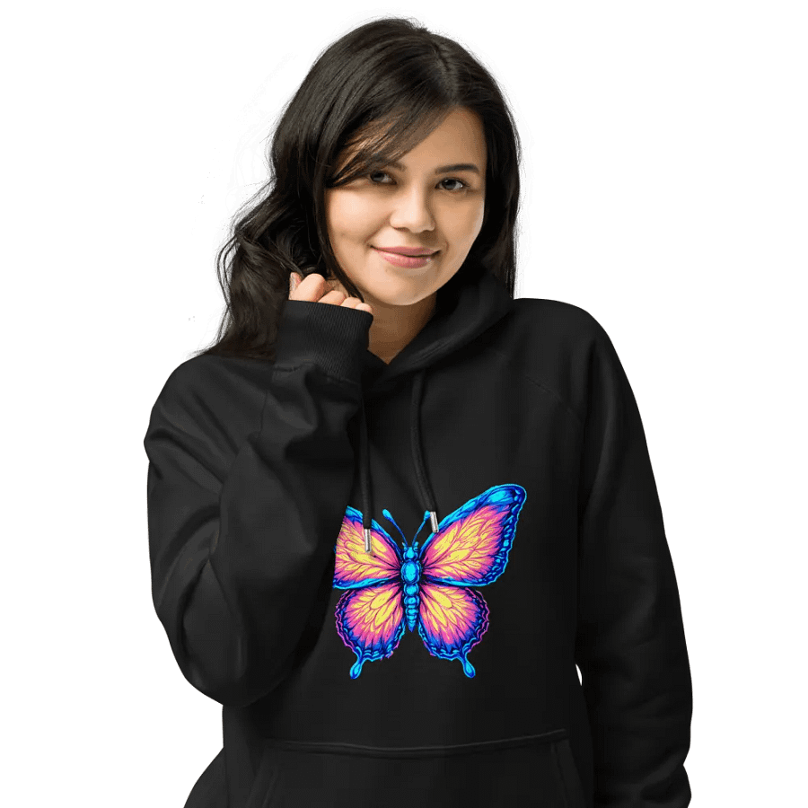 [Astral Butterfly] Unisex Eco Raglan Hoodie product image (12)
