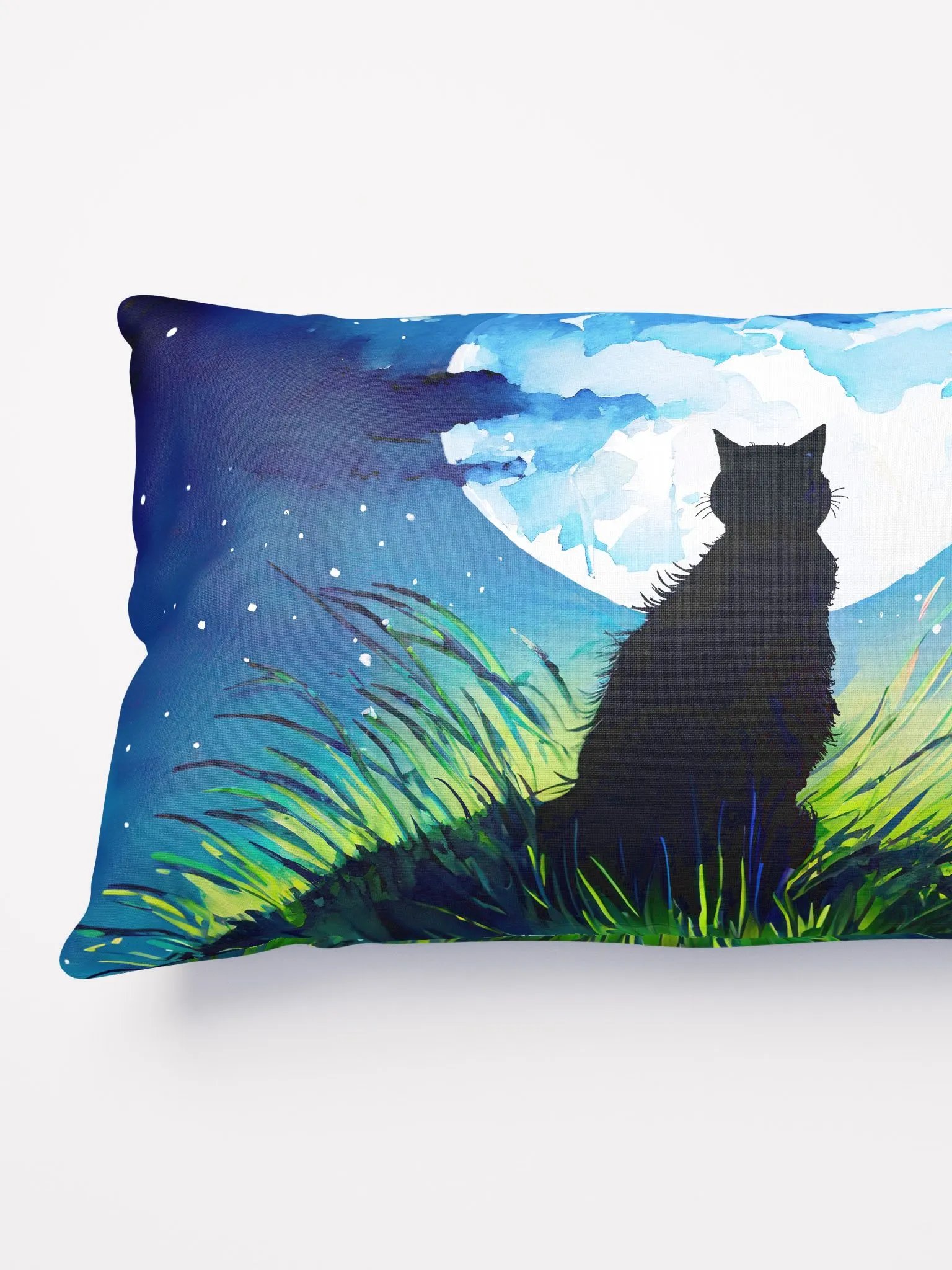A Cat Sings To The Moon Throw Pillow product image (4)