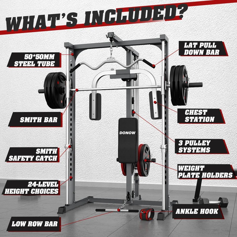 New ProductSmith Machine Power Cage Power Rack Squat Rack Home Gym System No Weights Bench product image (2)
