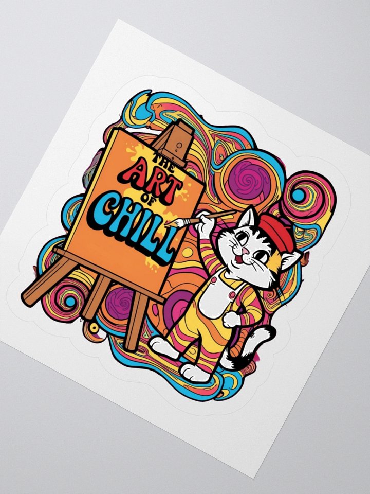 Chill Cat Art Kiss Cut Stickers product image (4)