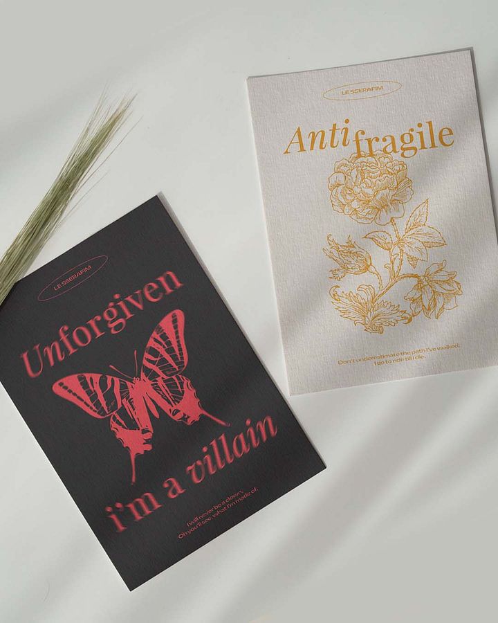 Unforgiven & Antifragile - LE SSERAFIM KPOP Digital Printable Wall Art Poster (A1 SIZE) - Instant Download product image (2)