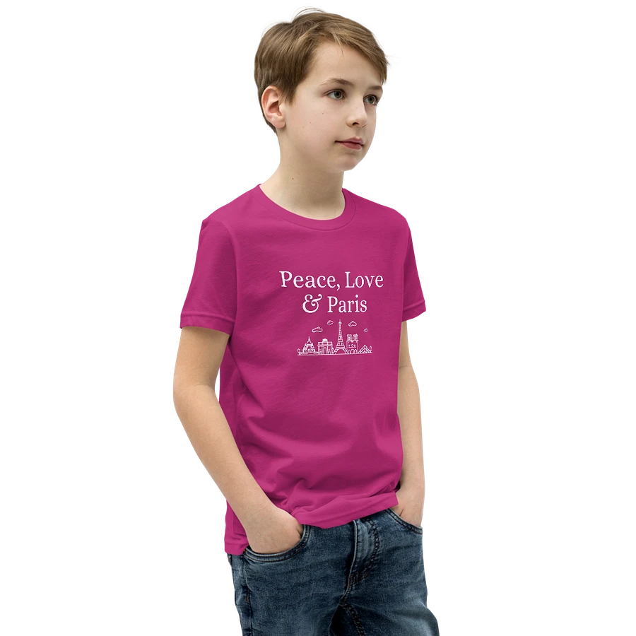 Peace, Love and Paris with Monuments Youth T-Shirt product image (103)