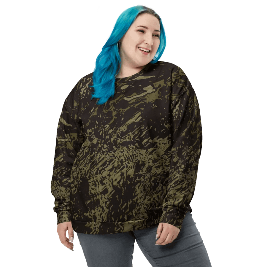 Abstract Brown and Black Marble Effect Unisex All Over Print Sweatshirt product image (6)