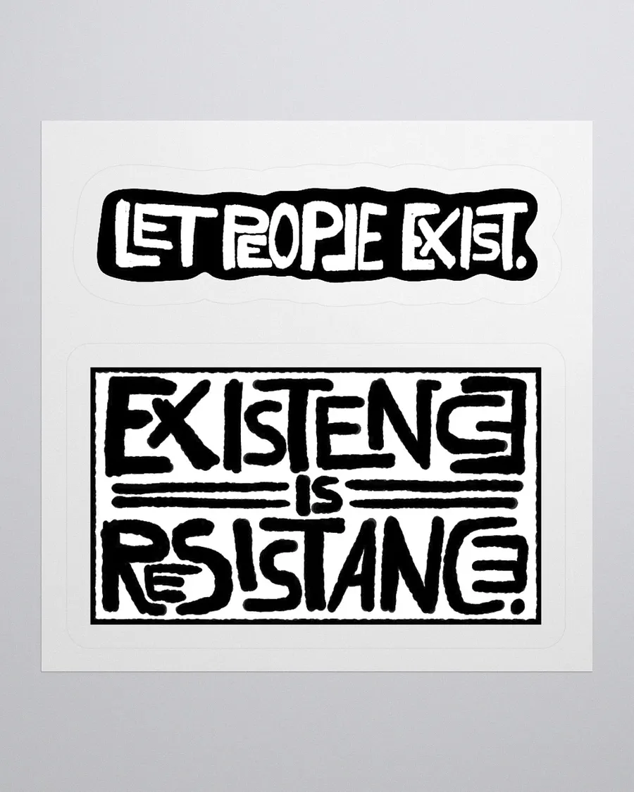 EXISTANCE IS RESISTANCE. Sticker - Set of 2 product image (1)