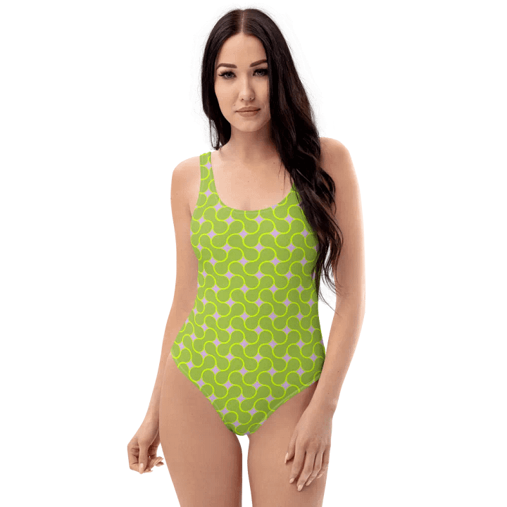 Lime Green Meatball Pattern Swimsuit product image (1)