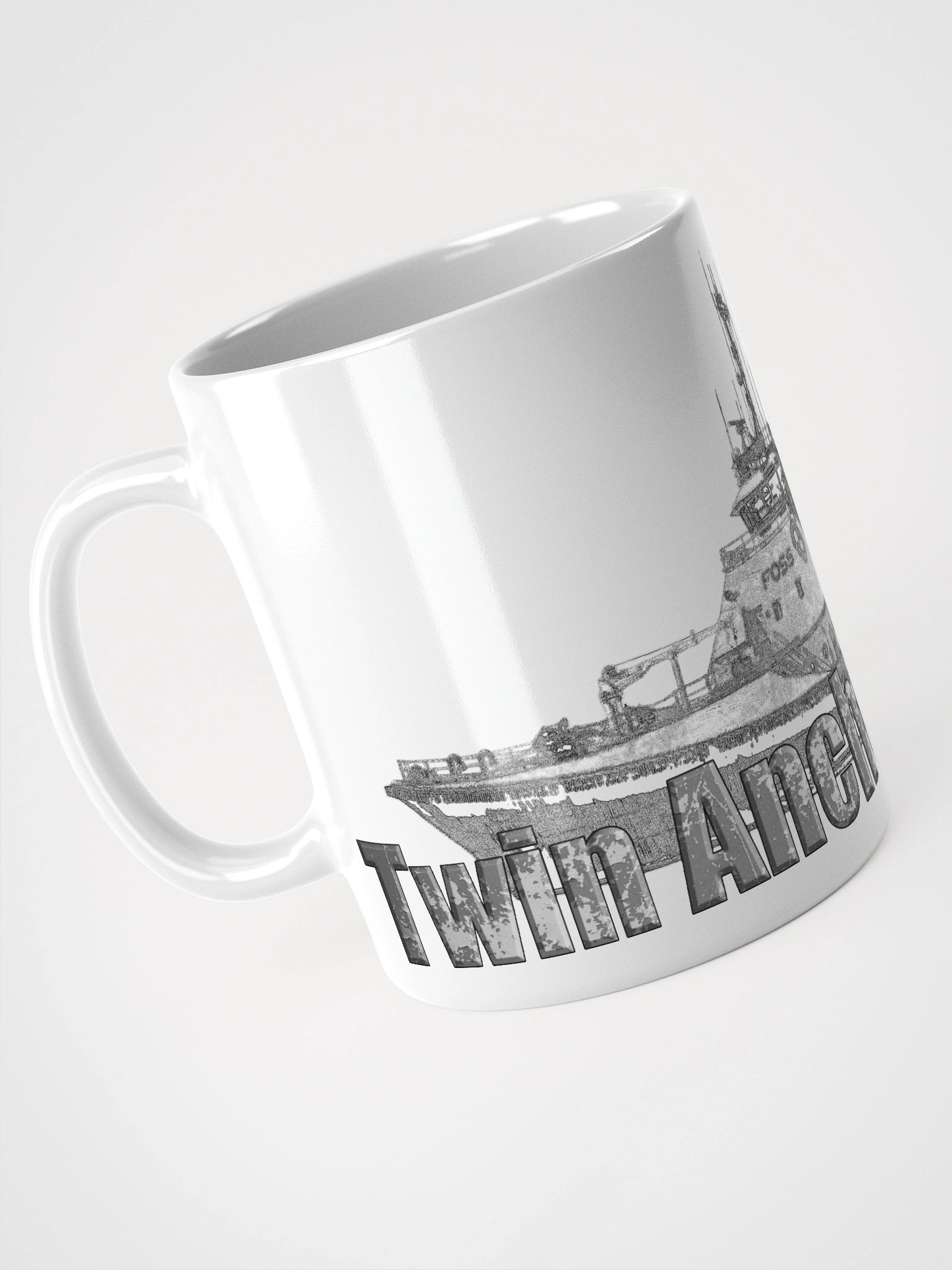 Foss Tugboat Sketch Twin Anchor Glossy Mug product image (4)