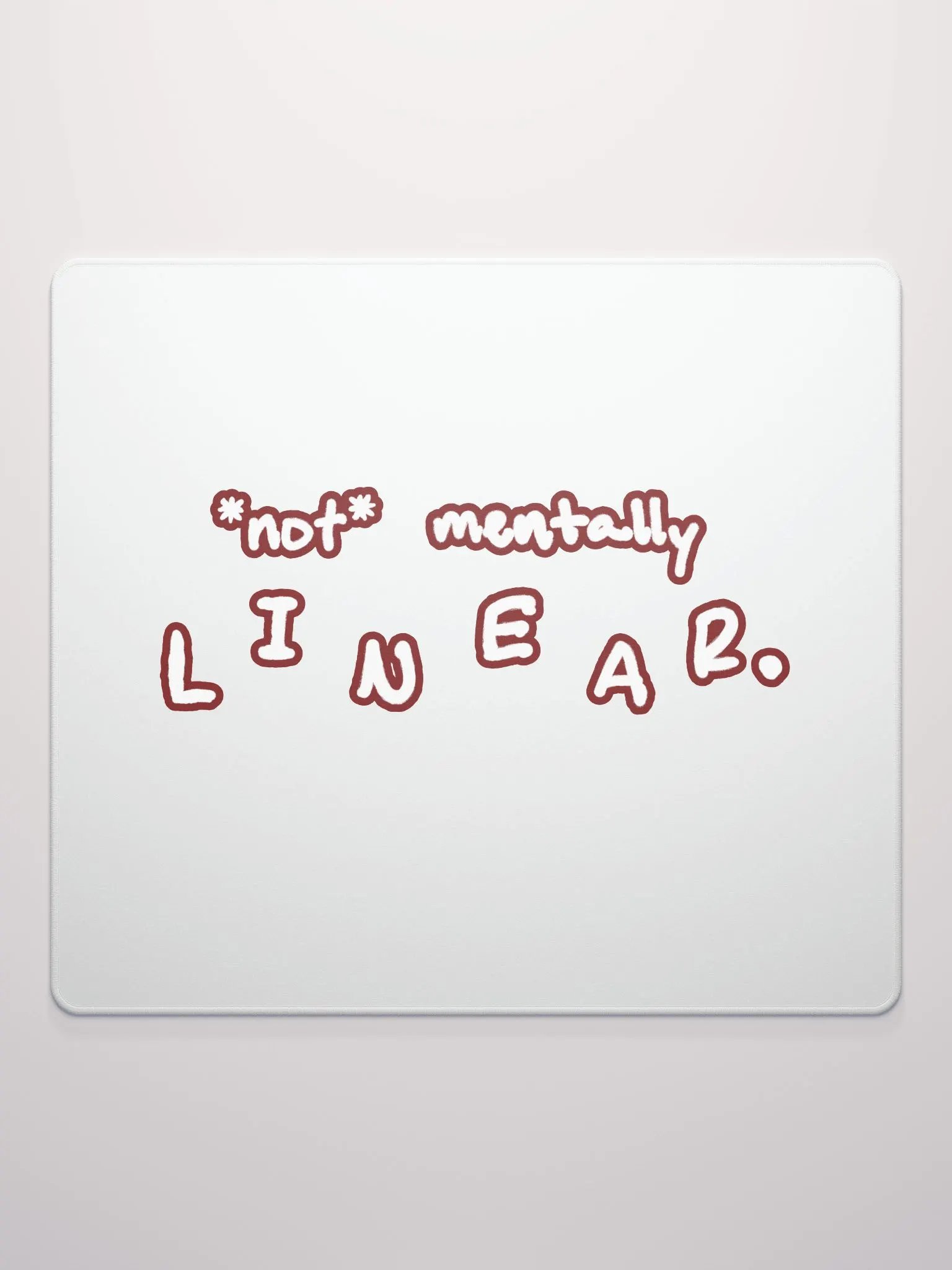 *not* mentally linear (lined design, #6D1616) mouse pad product image (2)