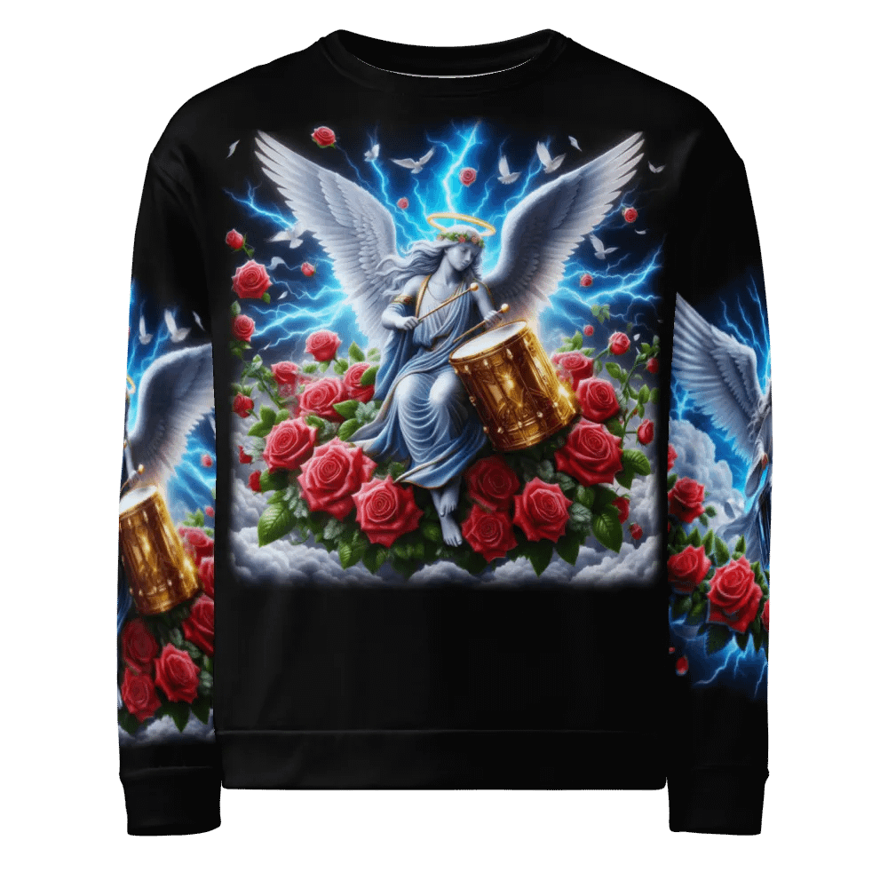 Angels making Music with a Drum - All-Over Unisex Sweatshirt #11 product image (1)