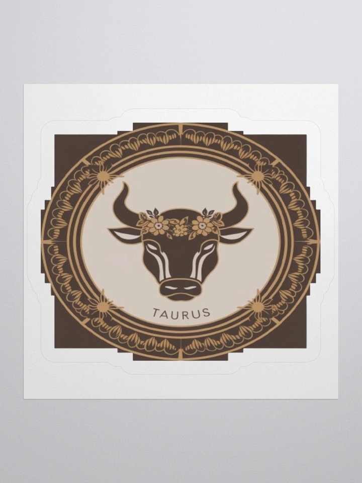 Taurus Zodiac Sticker - Bull with Floral Crown - Durable Vinyl product image (2)