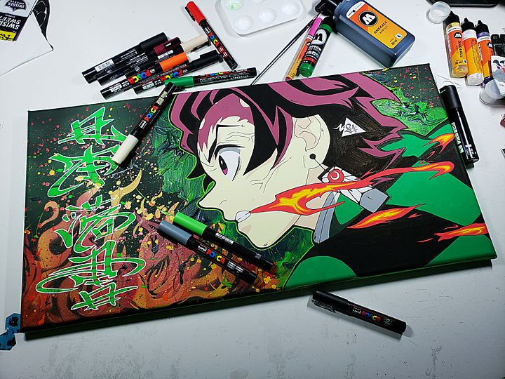 Fire Breathing ( Wood Panel Canvas Painting ) product image (1)