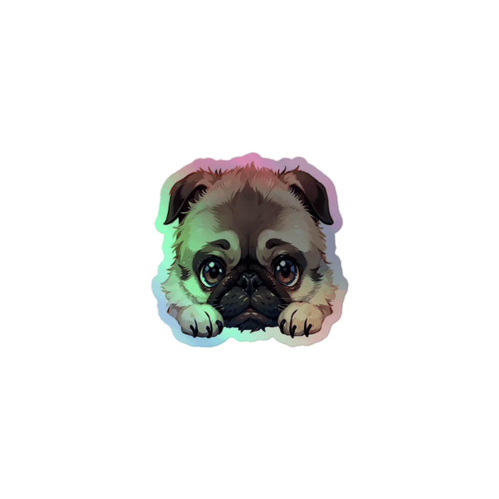 Shy Pug Emote Sticker product image (1)