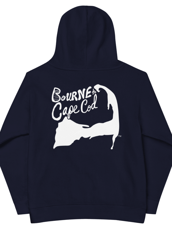Girls' | BOURNE to Cape Cod™ | DTG Vintage Print | Youth Hooded Fleece Pullover | Cozy Coastal Adventure | White Logo product image (2)