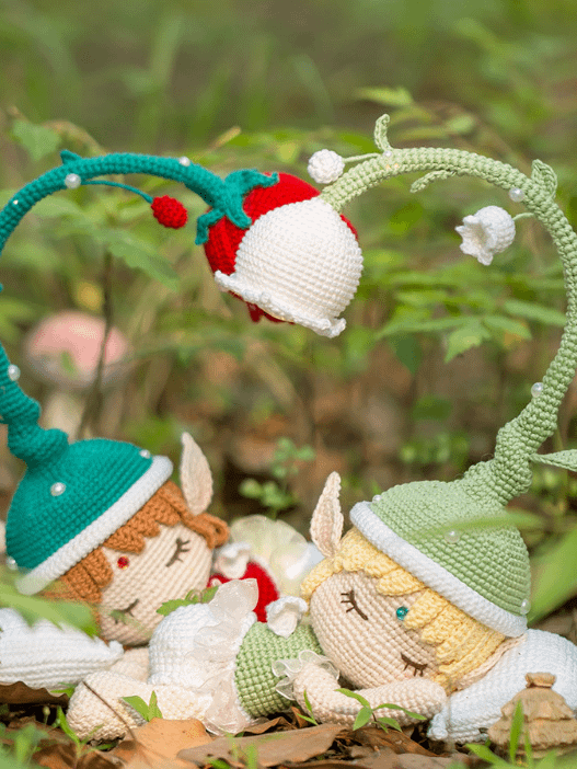 Enchanted Fairy Night Light — Hand-Crocheted Lily of the Valley Lamp with Sleeping Fairy product image (1)