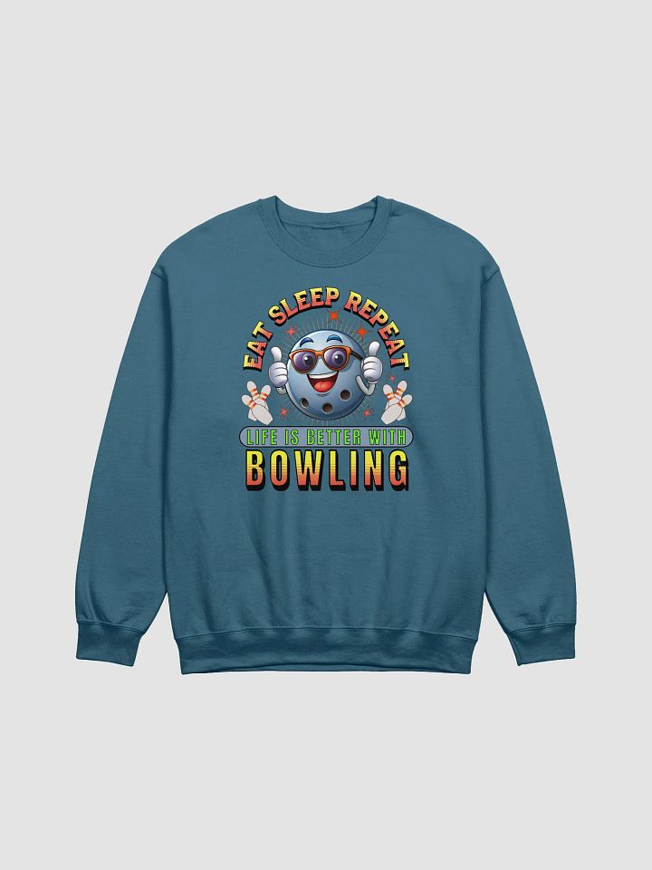 Eat Sleep Repeat Thumbs Up Bowling Crewneck Sweatshirt product image (11)