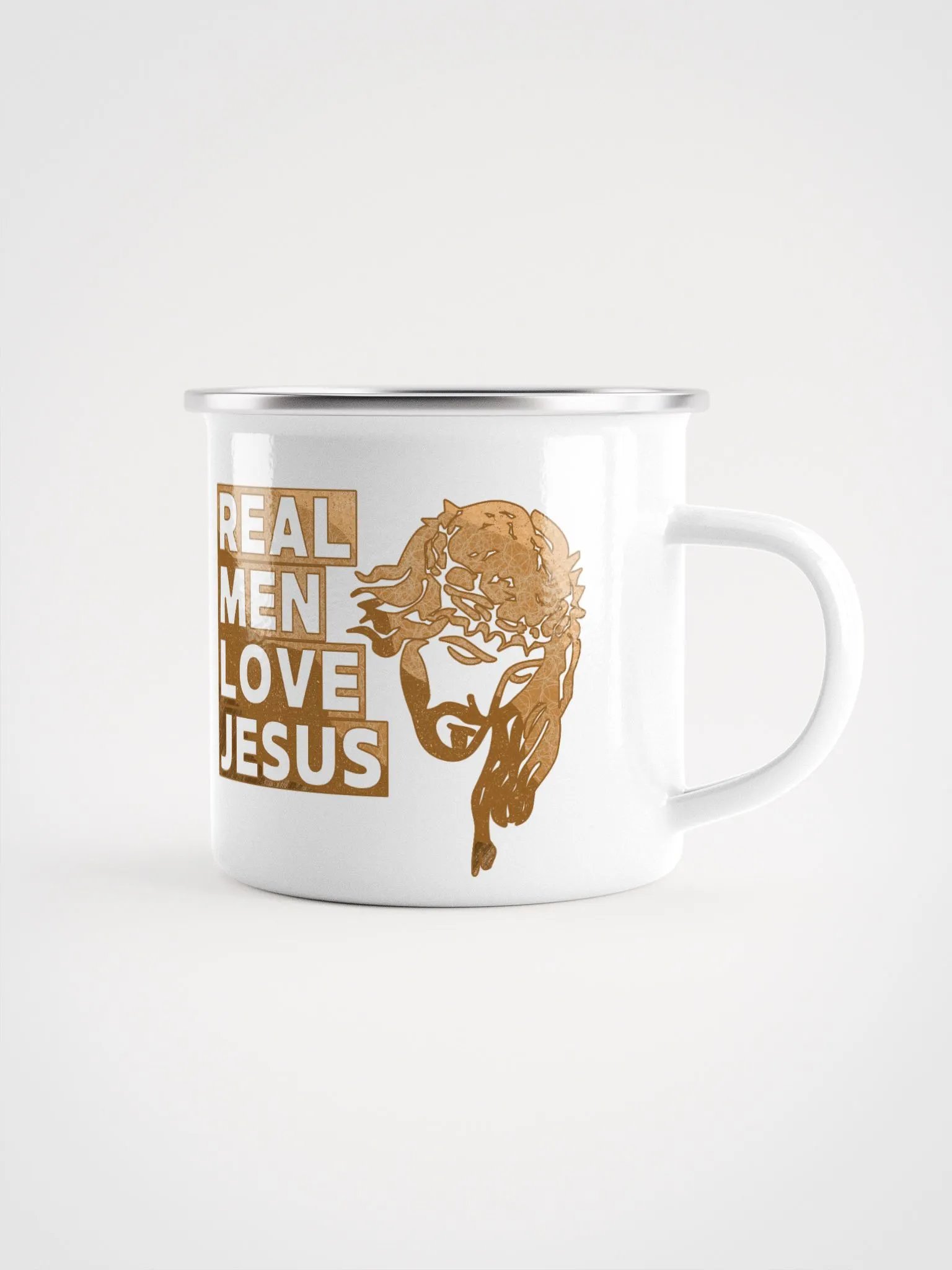 Real Men Love Jesus Christian Enamel Mug product image (2)