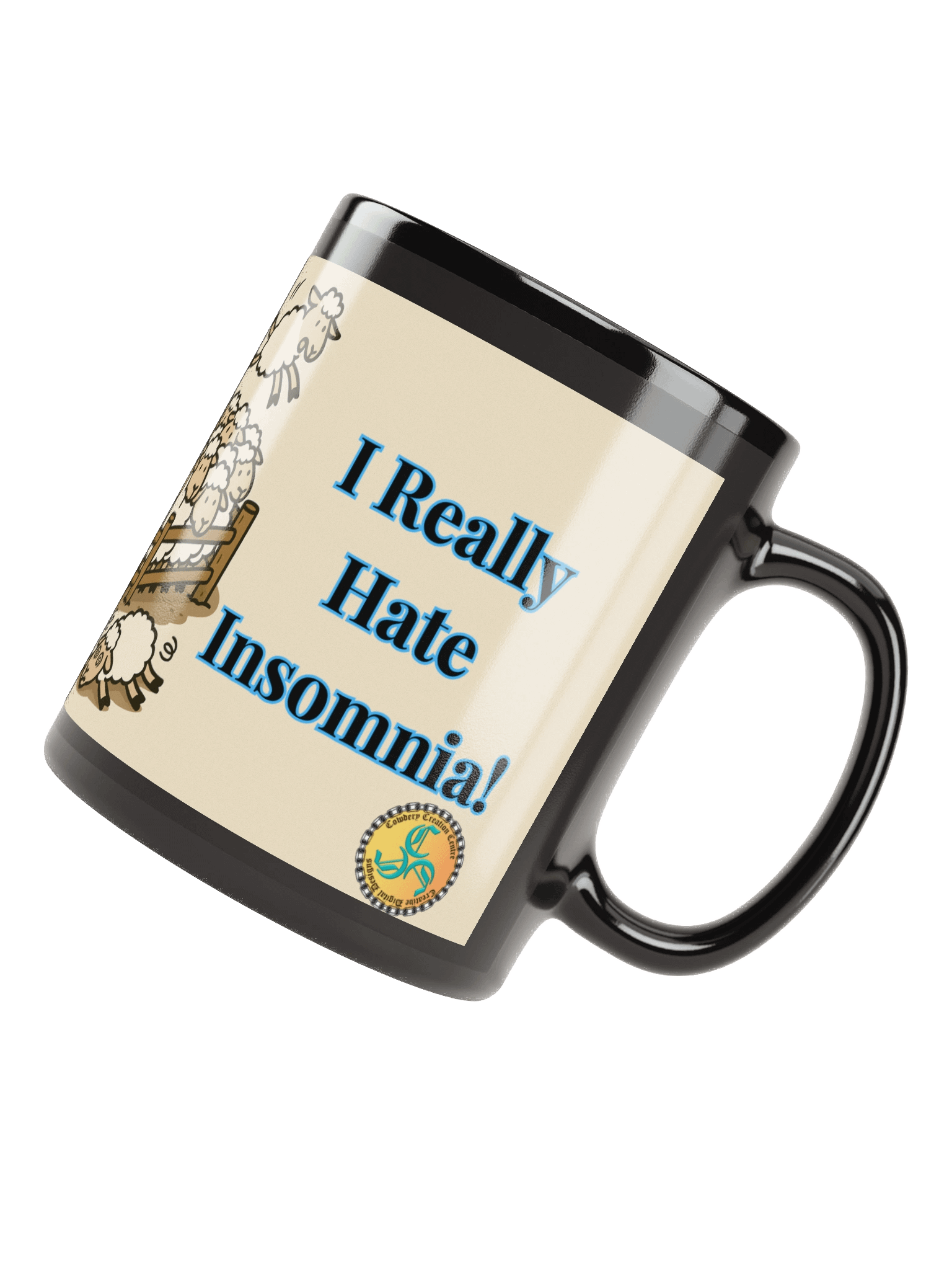 I Really Hate Insomnia (Both) Glossy Black Mug product image (7)