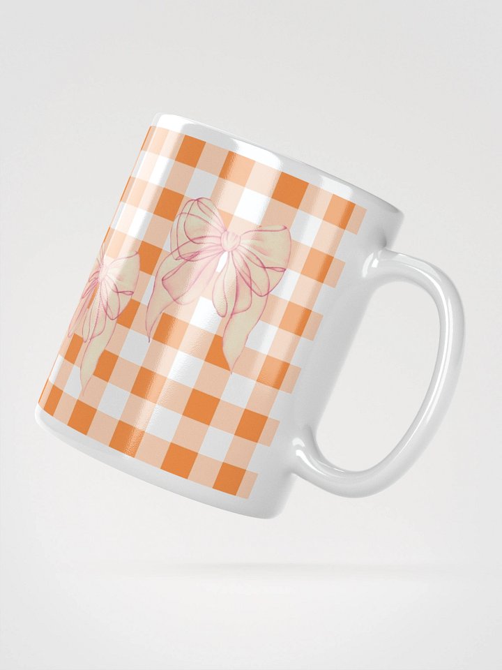 Mug Blanc Vichy Revisité - Orange - Cadeau Style Chic et Poétique product image (2)
