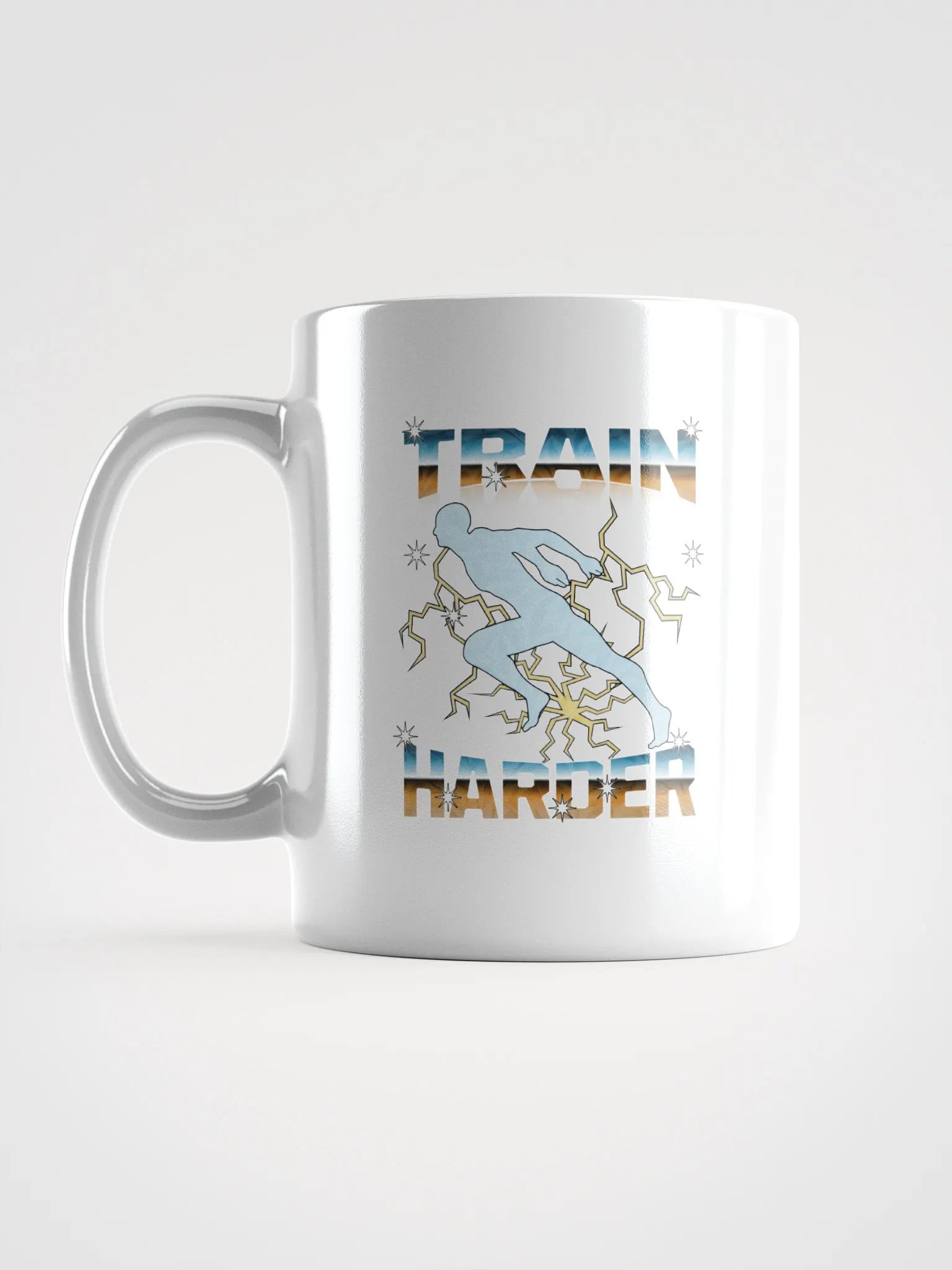 Train Harder Runner Lightning Motivational Mug product image (1)