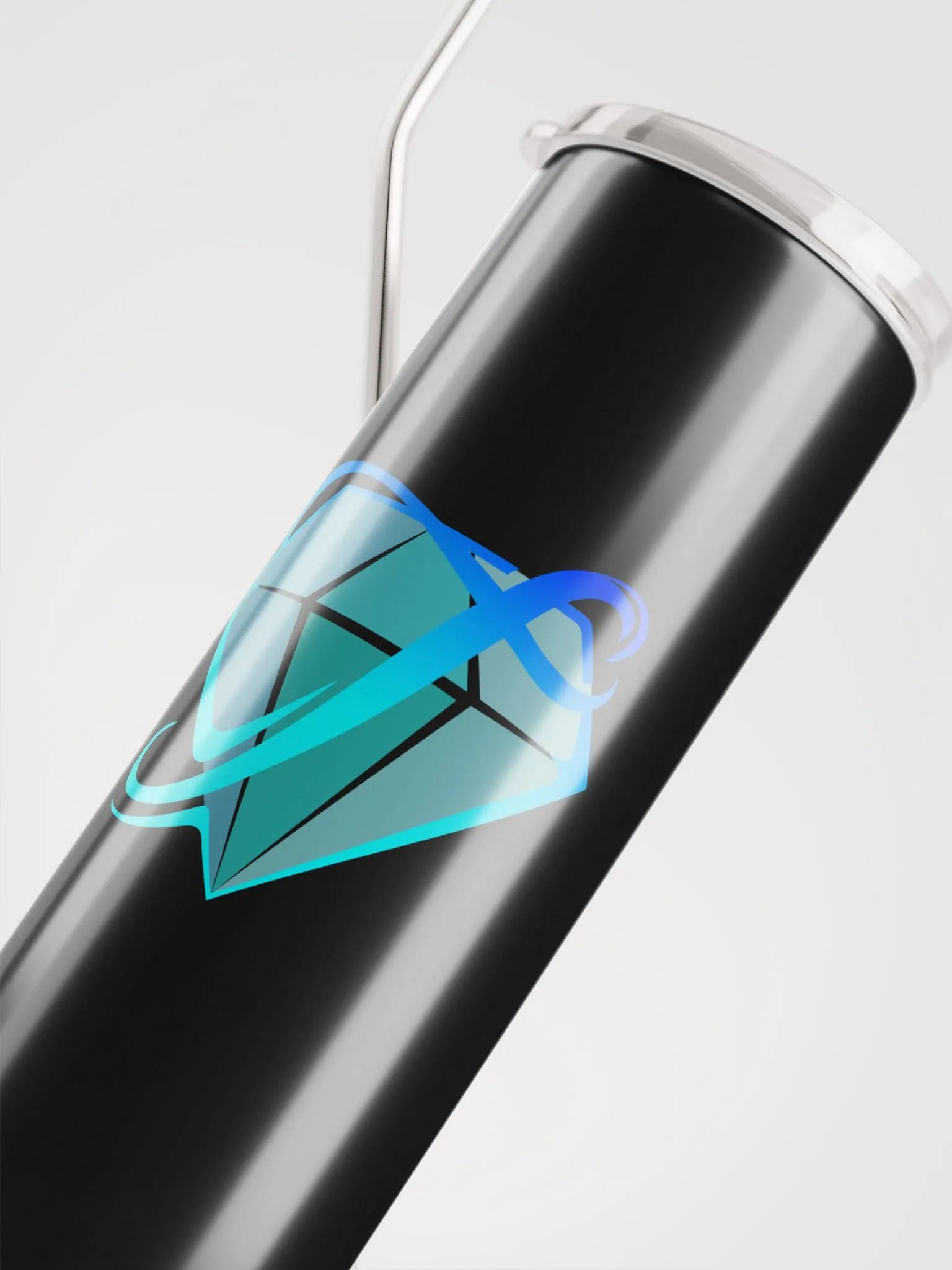 Matte blue logo stainless steel tumbler product image (5)