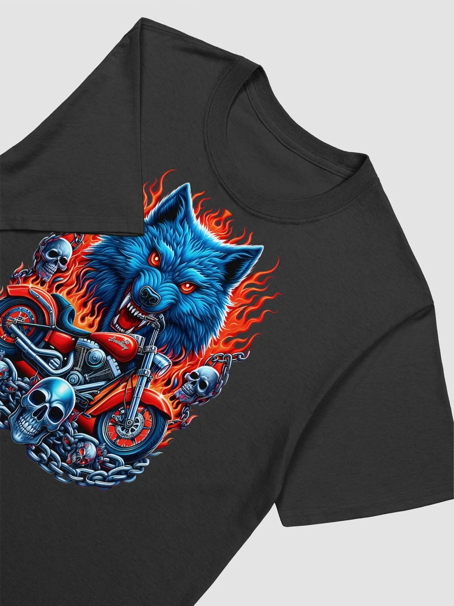 Fierce Wolf Motorcycle Unisex T-Shirt #15 product image (3)