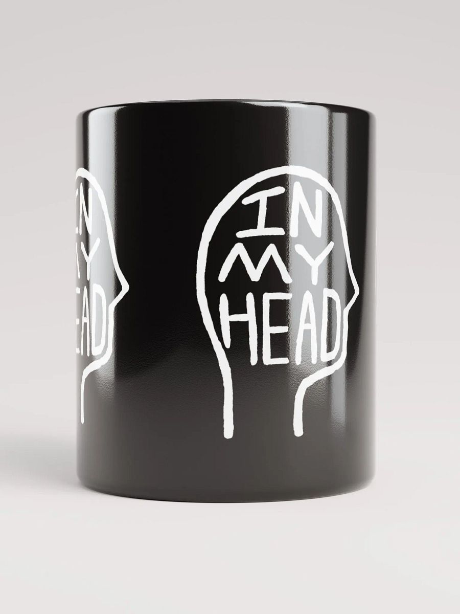 In My Head (white design) black coffee mug product image (2)