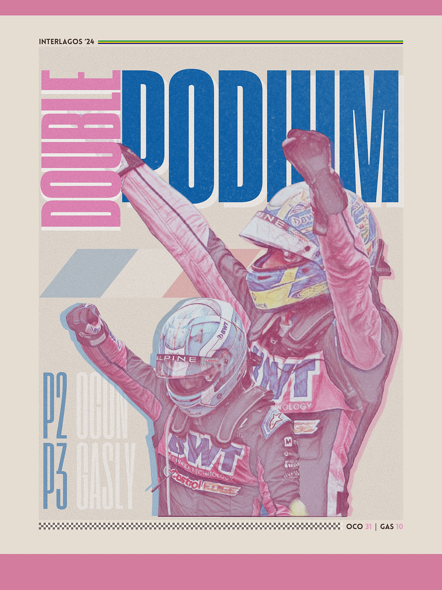 Alpine Double Podium Brazilian GP 2024 | Printable Poster product image (2)