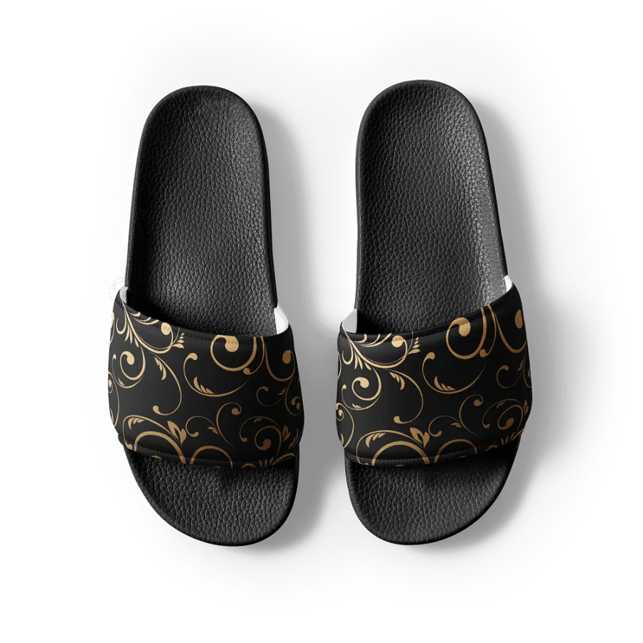 Golden Floral Swirl Men's Slides product image (5)