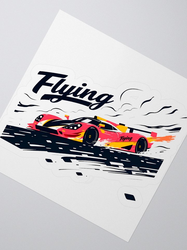 Supersonic Race Car | 'Flying' Speed Art Print Sticker product image (4)