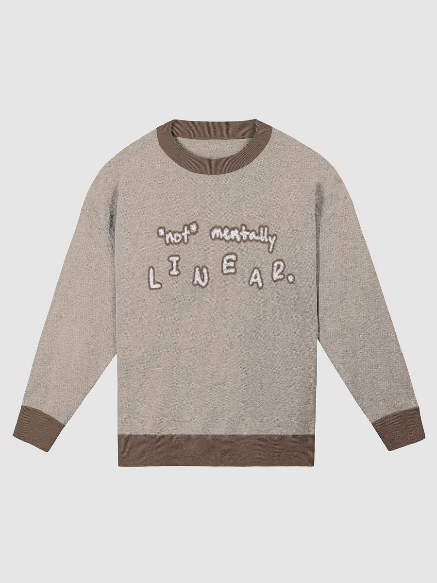 *not* mentally linear (lg. lined design, duotone brown and white) knitwear relaxed crewneck product image (2)